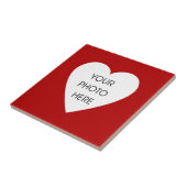 Carreau Cadre rouge de photo de coeur (Côté)