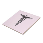 Carreau Caducée médical rose (Côté)