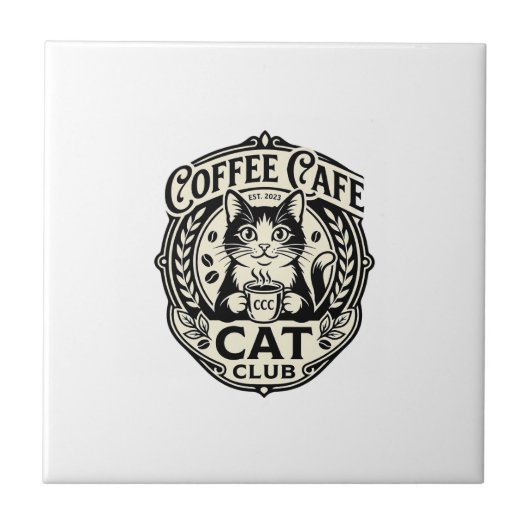 Carreau Café Café Chat Drôle Chat Graphique - Café Café Ch (Devant)