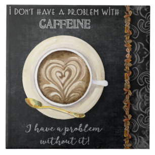 Carreau Café Caféine Cappuccino Coeur Art Café Boutique