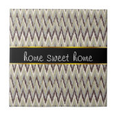 Carreau Café et Sage iKat ZigZag Motif (Devant)