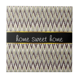 Carreau Café et Sage iKat ZigZag Motif