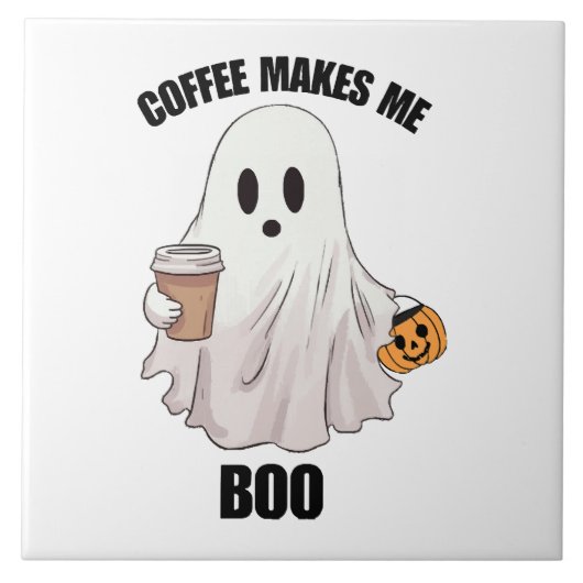 Carreau Café fantôme Halloween drôle (Devant)