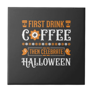 Carreau Café Halloween d'abord puis célébrer la typographi
