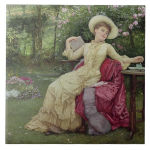 Carreau Café potable et lecture dans le jardin (la semaine