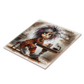 Carreau Café Quirky Lady Lundi Vibe Carrelage en céramique (Côté)