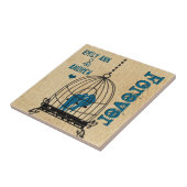 Carreau Cage d'oiseaux Arbre à grains de bois Pour toujour (Côté)