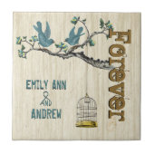 Carreau Cage d'oiseaux Arbre à grains de bois Pour toujour (Devant)