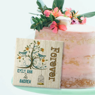 Carreau Cage d'oiseaux Arbre à grains de bois Pour toujour