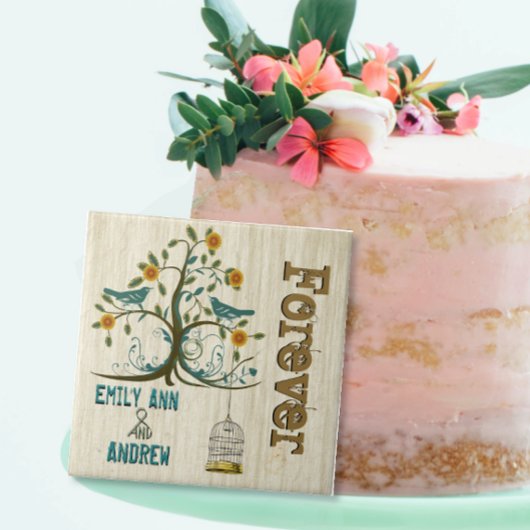 Carreau Cage d'oiseaux Arbre à grains de bois Pour toujour