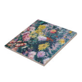 Carreau Caillebotte - Chrysanthèmes blanc et jaune (Côté)