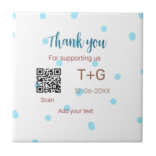 Carreau Caisse de lune de miel Ajouter code Q R nom du cou (Devant)