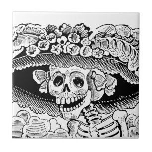 Carreau Calavera Garbancera (Catrina) par José Posada