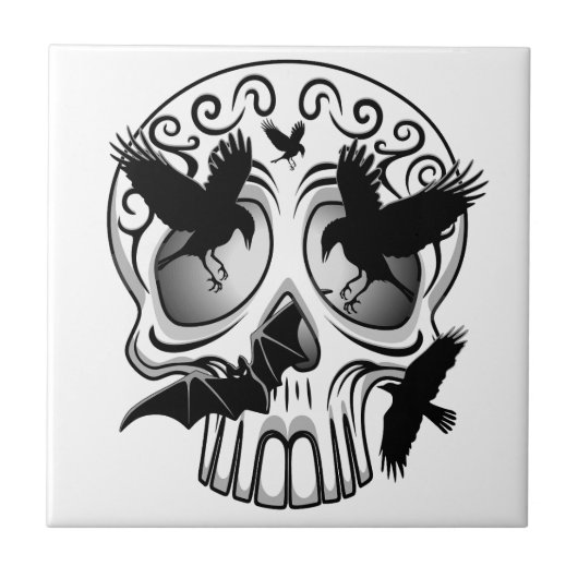 Carreau Calaveras décoratives Halloween (Devant)