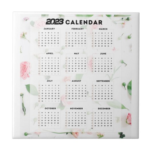 Carreau calendrier 2023 floral (Devant)