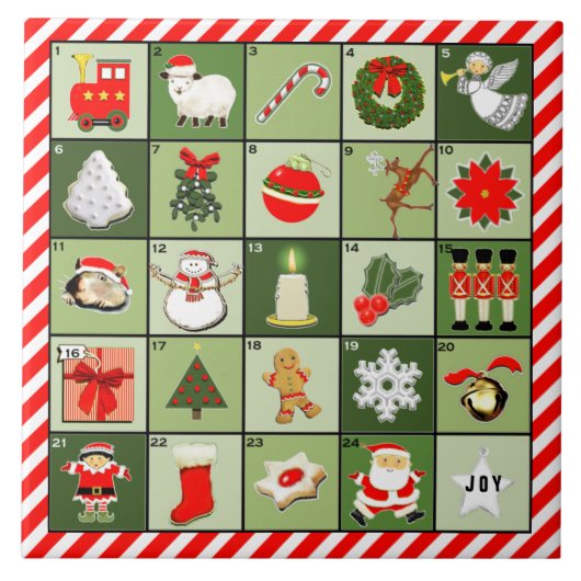 Carreau Calendrier de l'Avent amusant (Devant)