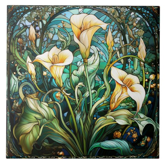 Carreau Calla Lily Art Nouveau Déco (Devant)