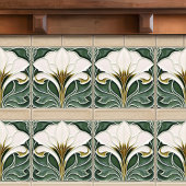 Carreau Calla Lily Vert Floral Décor Art Nouveau