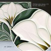 Carreau Calla Lily Vert Floral Décor Art Nouveau