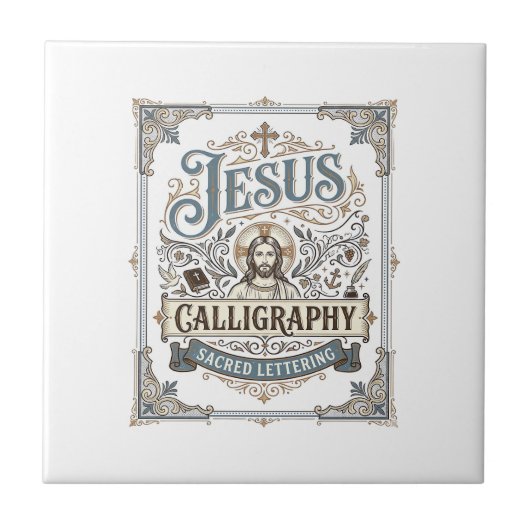 Carreau Calligraphie de Jésus Lettrage sacré Calligraphie (Devant)