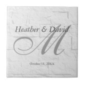 Carreau Calligraphie de mur de brique Script Monogramme Ma (Devant)