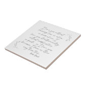 Carreau Calligraphie de poésie botanique romantique (Côté)