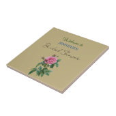 Carreau Calligraphie Élégant Fleurs Bienvenue Shower de Ma (Côté)