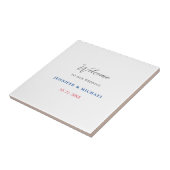 Carreau Calligraphie Elégant Mariage de bienvenue noir et (Côté)