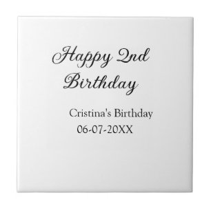 Carreau calligraphie simple minimum heureux 2e anniversair
