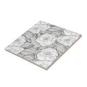 Carreau Camellia en noir et blanc (Côté)