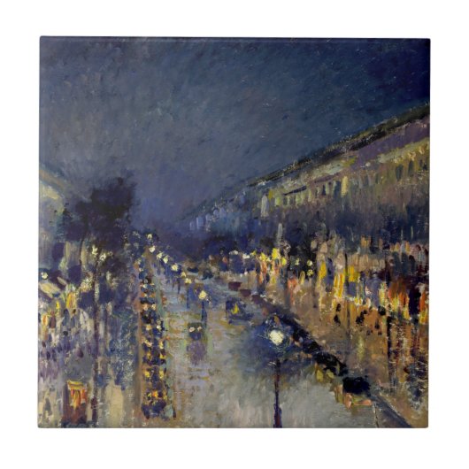 Carreau Camille Pissarro - Boulevard Montmartre en nuit (Devant)