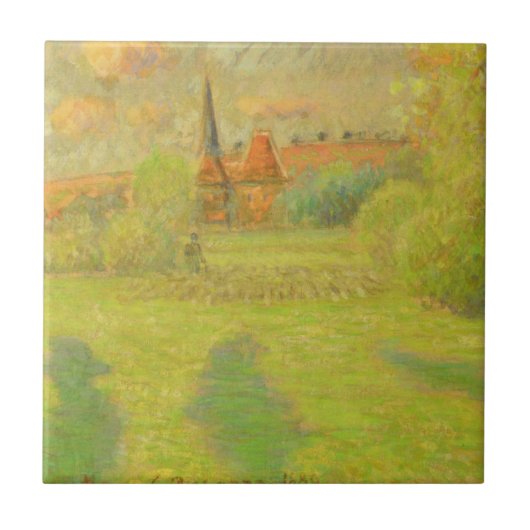 Carreau Camille Pissarro | le berger et l'église de (Devant)