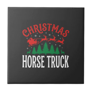 Carreau Camion à cheval de Noël Santa Sleigh