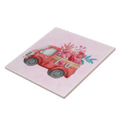 Carreau Camion d'amour mignon avec Coeur Cargo Aquarelle (Côté)