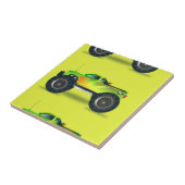 Carreau Camion Monster sur le vert citron (Côté)