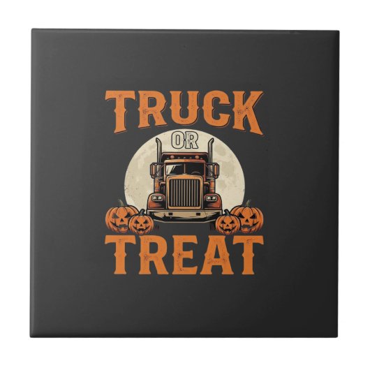 Carreau Camion ou traiter Halloween conception de semi-rem (Devant)