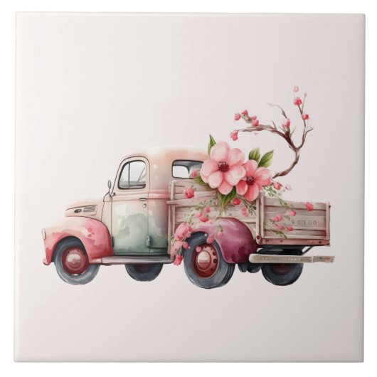 Carreau Camion Vintage rose (Devant)