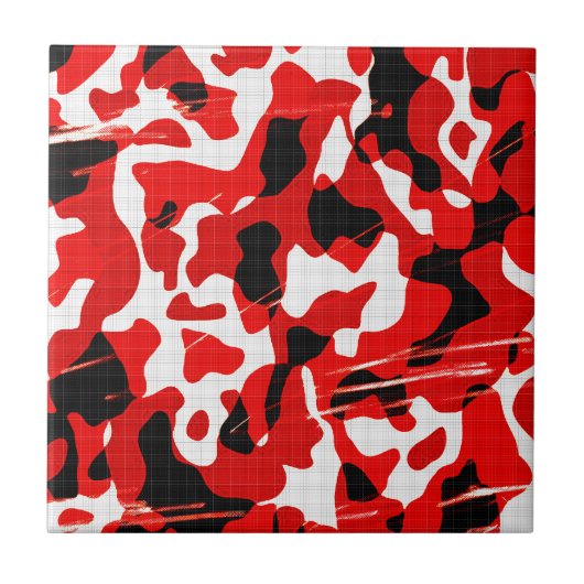 Carreau Camo de retombées rouges (AOM Design) (Devant)