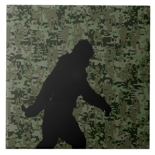 Carreau Camouflage numérique en silhouette noire Sasquatch (Devant)