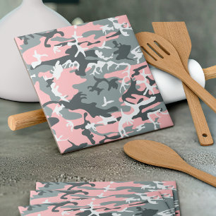 Carreau Camouflage rose et gris, Militaire, Armée
