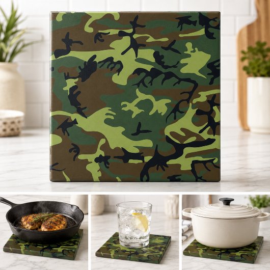 Carreau Camouflage Vert Militaire