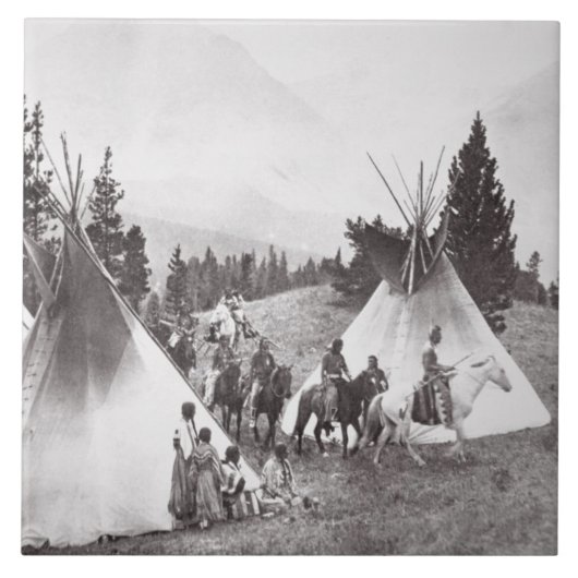 Carreau Camp de Teepee de Natif américain, Montana, c.1900 (Devant)
