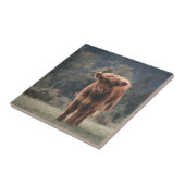 Carreau Campagne d'herbe d'automne de la vache de haute-te (Côté)