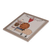 Carreau Campagne primitive Mouton et Ange de tournesol (Côté)