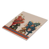 CARREAU CAMPAGNES DE NUIT MÉDIÉVAL AVEC DES DRAGONS DE PIE (Côté)