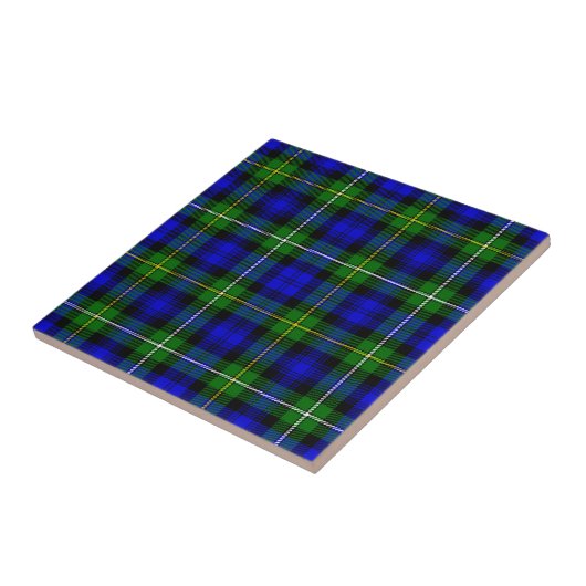 Carreau Campbell tartan bleu vert plaid (Côté)