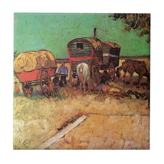 Carreau Campement de Gitans avec Caravanes, Van Gogh (Devant)