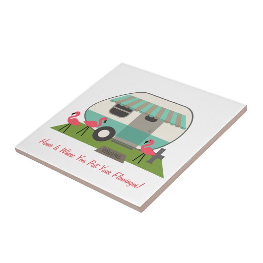 Carreau Camper Rétro Avec Flamants roses (Côté)