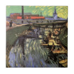 Carreau Canal avec femmes Laver par Vincent van Gogh<br><div class="desc">Canal avec les femmes Laver par Vincent van Gogh est une peinture maritime vintage de post impressionnisme d'art mettant en vedette des paysannes lavant des vêtements dans le canal. À propos de l'artiste : Vincent Willem van Gogh était un peintre post impressionniste dont le travail était le plus remarquable pour...</div>