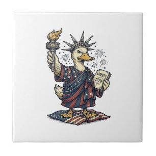 Carreau Canard patriotique 4 juillet T-Shirt vintage Desig
